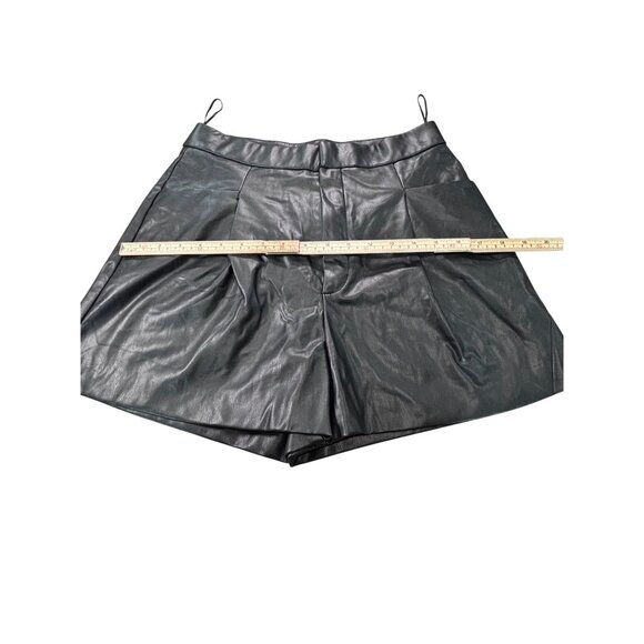 Zara Womens Faux Leather Black Pleated Skort Size M - Picture 5 of 10